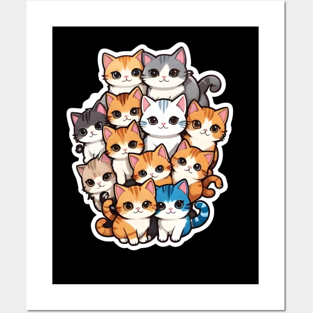 Pile of cute cats Wall Art by UniqueMe